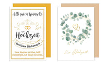 Load image into Gallery viewer, Edition Seidel Set 4 exklusive Hochzeitskarten mit Umschlägen. Glückwunschkarten Klappkarten Doppelkarten Grusskarten zur Hochzeit Hochzeitskarte Spruch Karte für Brautpaar sie ihn (20098)