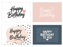 Laden Sie das Bild in den Galerie-Viewer, Edition Seidel Set 25 Geburtstagskarten Postkarten Glückwunschkarte Grußkarte Geburtstag Geburtstagskarte Mann Frau Kinder für ihn für sie Karten Happy Birthday Sprüche (27722)