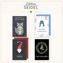 Laden Sie das Bild in den Galerie-Viewer, Edition Seidel Set 12 Weihnachtskarten mit Umschlag. Grußkarten Doppelkarten Klappkarten Kartenset Frohe Weihnachten modern skandinavisch Tannenbaum Fuchs Weihnachtsgrüße (SW026) (36702)