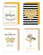 Load image into Gallery viewer, Edition Seidel Set 10 exklusive Hochzeitskarten mit Umschlägen. Glückwunschkarten Klappkarten Doppelkarten Grusskarten zur Hochzeit Hochzeitskarte Spruch Karte für Brautpaar sie ihn (20191)