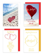 Load image into Gallery viewer, Edition Seidel Set 9 exklusive Hochzeitskarten mit Umschlägen. Glückwunschkarten Doppelkarten Grusskarten zur Hochzeit Hochzeitskarte Spruch Englisch Karte für Brautpaar sie ihn mr & mrs (20276)