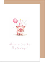 Laden Sie das Bild in den Galerie-Viewer, Edition Seidel Premium quadratische Geburtstagskarte mit Umschlag. Glückwunschkarte Happy Birthday Billet Tier Karte Mann Frau Kinder Coole Erdmännchen Bunte Ballons (GQ175 SW024)