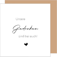 Laden Sie das Bild in den Galerie-Viewer, Edition Seidel Premium quadratische Trauerkarte mit Umschlag. Beileidskarte Karte mit Spruch In stiller Trauer Mitgefühl stille Anteilnahme Abschied herzliches Beileid (TQ115 SW025)
