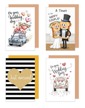 Load image into Gallery viewer, Edition Seidel Set 9 exklusive Hochzeitskarten mit Umschlägen. Glückwunschkarten Doppelkarten Grusskarten zur Hochzeit Hochzeitskarte Spruch Englisch Karte für Brautpaar sie ihn mr & mrs (20278)