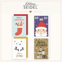 Laden Sie das Bild in den Galerie-Viewer, Edition Seidel Set 20 Weihnachtskarten mit Umschlag. Grußkarten Doppelkarten Klappkarten Kartenset Frohe Weihnachten Merry Christmas Rentier Weihnachtsmann Weihnachtsgrüße (SW026) (36705)