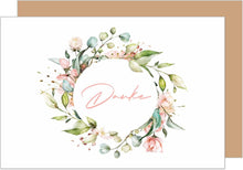 Laden Sie das Bild in den Galerie-Viewer, Edition Seidel Premium Glückwunschkarte mit Umschlag. Dankeskarte Grußkarte Billet Danke Danksagung Dankeschön Mann Frau Freund Freundin Blumenkranz (D148 SW024)