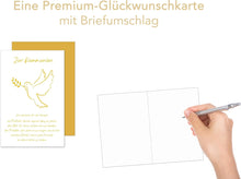 Laden Sie das Bild in den Galerie-Viewer, Edition Seidel Premium Glückwunschkarte zur Kommunion mit Umschlag. Kommunionskarte Karte mit Spruch Grusskarte Taube Vogel Junge Mädchen (KO288 SW024)