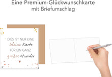 Laden Sie das Bild in den Galerie-Viewer, Edition Seidel Premium quadratische Glückwunschkarte zur Geburt mit Umschlag. Karte mit Spruch Grußkarte Babykarte Billet Baby Kind Junge Mädchen (EQ118 SW025)
