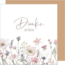 Laden Sie das Bild in den Galerie-Viewer, Edition Seidel Premium Glückwunschkarte mit Umschlag. Dankeskarte Karte Grußkarte Danke Danksagung Dankeschön Dankbarkeit Mann Frau Freund Freundin Blumen von Herzen (DQ107 SW025)