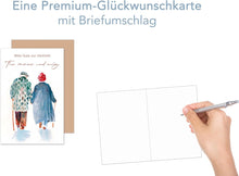 Laden Sie das Bild in den Galerie-Viewer, Glückwunschkarte zur Hochzeit mit Umschlag aus Kraftpapier. Just Married Wedding Für immer und ewig Mann Frau (H481 SW024)