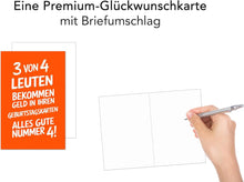 Laden Sie das Bild in den Galerie-Viewer, Edition Seidel Premium Geburtstagskarte mit Umschlag. Glückwunschkarte Grußkarte Karte mit lustigem Spruch Geburtstag Happy Birthday Mann Frau (G3620 SW024)