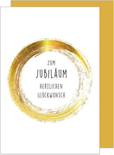 Laden Sie das Bild in den Galerie-Viewer, Edition Seidel Premium Glückwunschkarte zum Jubiläum mit Umschlag. Jubiläumskarte Ehrentag Grusskarte Billet Mann Frau Feier Firma (J134 SW024)