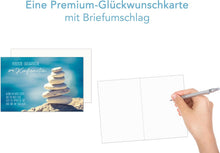 Laden Sie das Bild in den Galerie-Viewer, Edition Seidel Premium Glückwunschkarte zur Konfirmation mit Umschlag. Konfirmationskarte Karte mit Spruch Grusskarte Steine Strand Junge Mädchen (KF312 SW024)