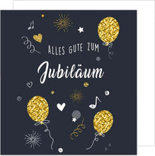 Laden Sie das Bild in den Galerie-Viewer, Edition Seidel Premium quadratische Glückwunschkarte zum Jubiläum mit Umschlag. Jubiläumskarte Ehrentag Grußkarte Billet Mann Frau Feier Firma (JQ101 SW025)