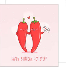 Laden Sie das Bild in den Galerie-Viewer, Edition Seidel Premium quadratische Geburtstagskarte mit Umschlag. Glückwunschkarte Happy Birthday Billet Karte für Mann Frau Freundin Freund hot stuff Chili (GQ368 SW025)