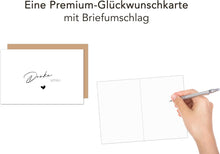 Laden Sie das Bild in den Galerie-Viewer, Edition Seidel Premium Glückwunschkarte mit Umschlag. Dankeskarte Grußkarte Billet Danke Danksagung Dankeschön Mann Frau Freund Freundin Herz (D150 SW025)