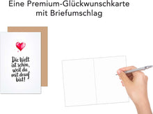 Laden Sie das Bild in den Galerie-Viewer, Edition Seidel Premium Geburtstagskarte mit Umschlag. Glückwunschkarte Grußkarte Karte mit Spruch Geburtstag Happy Birthday Mann Frau Herz (G3718 SW025)