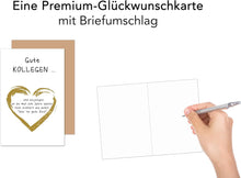 Laden Sie das Bild in den Galerie-Viewer, Edition Seidel Premium Glückwunschkarte zum Abschied mit Umschlag. Abschiedskarte mit Spruch. Gute Kollegen... (AS146 SW025)