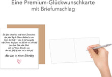 Laden Sie das Bild in den Galerie-Viewer, Edition Seidel Premium quadratische Geburtstagskarte mit Umschlag. Glückwunschkarte Geburtstag Karte mit Spruch für Mann Frau Freund Freundin (GQ480 SW025)