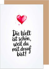 Laden Sie das Bild in den Galerie-Viewer, Edition Seidel Premium Geburtstagskarte mit Umschlag. Glückwunschkarte Grußkarte Karte mit Spruch Geburtstag Happy Birthday Mann Frau Herz (G3718 SW025)