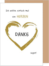 Laden Sie das Bild in den Galerie-Viewer, Edition Seidel Premium Glückwunschkarte mit Umschlag. Dankeskarte Grußkarte Billet Danke Danksagung Dankeschön von Herzen Mann Frau Freund Freundin (D151 SW025)