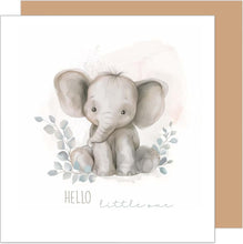 Laden Sie das Bild in den Galerie-Viewer, Edition Seidel Premium quadratische Glückwunschkarte zur Geburt mit Umschlag. Karte Grußkarte Babykarte Billet Hello little one Baby Kind Junge Mädchen Elefant (EQ107 SW024)