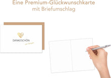 Laden Sie das Bild in den Galerie-Viewer, Edition Seidel Premium Glückwunschkarte mit Umschlag. Dankeskarte Grußkarte Billet Danke Danksagung Dankeschön von Herzen Mann Frau Freund Freundin (D146 SW024)