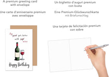 Laden Sie das Bild in den Galerie-Viewer, Edition Seidel Premium Geburtstagskarte mit Umschlag. Glückwunschkarte Grußkarte Karte Geburtstag Happy Birthday Mann Frau Wein lustig (G3670 SW024)