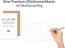 Laden Sie das Bild in den Galerie-Viewer, Edition Seidel Premium Glückwunschkarte zum Abschied mit Umschlag. Abschiedskarte mit Spruch. Sarkasmus. (AS140 SW024)