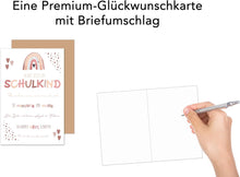 Laden Sie das Bild in den Galerie-Viewer, Edition Seidel Premium Glückwunschkarte zur Einschulung mit Umschlag. Einschulungskarte mit Spruch Karte Grußkarte für Schulkind Mädchen rosa Schulstart 1. Klasse Motivation (ES155 SW025)
