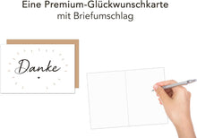 Laden Sie das Bild in den Galerie-Viewer, Edition Seidel Premium Glückwunschkarte mit Umschlag. Dankeskarte Grußkarte Billet Danke Danksagung Dankeschön Mann Frau Freund Freundin Herz (D149 SW025)