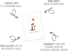 Laden Sie das Bild in den Galerie-Viewer, Edition Seidel Premium Glückwunschkarte zum Geburtstag mit Umschlag. Geburtstagskarte Grußkarte Karte Klappkarte Spruch Happy Birthday Mann Frau Kinder Otter süß Liebe Herz (G4398 SW026)
