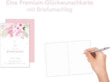 Laden Sie das Bild in den Galerie-Viewer, Edition Seidel Premium Glückwunschkarte zur Kommunion mit Umschlag. Kommunionskarte Karte mit Spruch Grusskarte Kreuz Blumen Junge Mädchen (KO299 SW024)