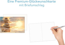 Laden Sie das Bild in den Galerie-Viewer, Edition Seidel Premium Glückwunschkarte zur Konfirmation mit Umschlag. Konfirmationskarte Karte mit Spruch Grusskarte Steine Himmel Junge Mädchen (KF313 SW024)