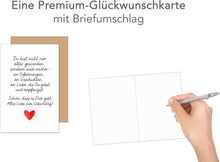 Laden Sie das Bild in den Galerie-Viewer, Edition Seidel Premium Geburtstagskarte mit Umschlag. Glückwunschkarte Grußkarte Karte Geburtstag Mann Frau Freund Freundin schöner Spruch (G3809 SW025)