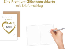 Laden Sie das Bild in den Galerie-Viewer, Edition Seidel Premium Glückwunschkarte mit Umschlag. Dankeskarte Grußkarte Billet Danke Danksagung Dankeschön von Herzen Mann Frau Freund Freundin (D151 SW025)