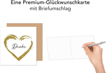 Laden Sie das Bild in den Galerie-Viewer, Edition Seidel Premium quadratische Glückwunschkarte mit Umschlag. Dankeskarte Grußkarte Danke Danksagung Dankeschön Mann Frau Freund Freundin Herz (DQ101 SW025)