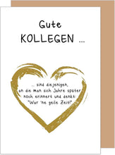 Laden Sie das Bild in den Galerie-Viewer, Edition Seidel Premium Glückwunschkarte zum Abschied mit Umschlag. Abschiedskarte mit Spruch. Gute Kollegen... (AS146 SW025)