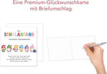 Laden Sie das Bild in den Galerie-Viewer, Edition Seidel Premium quadratische Glückwunschkarte zur Einschulung mit Umschlag. Einschulungskarte mit Spruch zum Schulanfang Karte Grußkarte für Schulkind Mädchen Junge 1. Klasse (ESQ106 SW025)