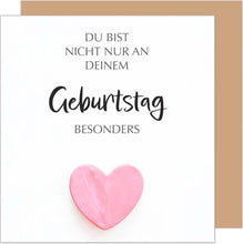 Laden Sie das Bild in den Galerie-Viewer, Edition Seidel Premium quadratische Geburtstagskarte mit Umschlag. Glückwunschkarte Happy Birthday Karte für Frau Mann Freund Freundin Herz (GQ400 SW025)