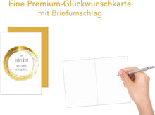 Laden Sie das Bild in den Galerie-Viewer, Edition Seidel Premium Glückwunschkarte zum Jubiläum mit Umschlag. Jubiläumskarte Ehrentag Grusskarte Billet Mann Frau Feier Firma (J134 SW024)