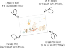 Laden Sie das Bild in den Galerie-Viewer, Edition Seidel Premium Glückwunschkarte zur Geburt mit Umschlag. Karte Babykarte Ereigniskarte Grusskarte Billet Hello Baby Tiere Ereignis Junge Mädchen (E278 SW024)