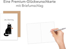 Laden Sie das Bild in den Galerie-Viewer, Edition Seidel Premium Glückwunschkarte zum Geburtstag mit Umschlag. Grußkarte Karte Geburtstagskarte Spruch für Mann Frau Freund Freundin Partner Katze Party lustig grumpy (G3937 SW026)