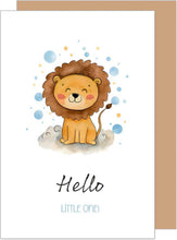 Laden Sie das Bild in den Galerie-Viewer, Edition Seidel Premium Glückwunschkarte zur Geburt mit Umschlag. Karte Grußkarte Babykarte Billet Hello little one Baby Junge Mädchen Kind Löwe (E291 SW025) Besuche den Edition Seidel-Store