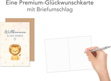 Laden Sie das Bild in den Galerie-Viewer, Edition Seidel Premium Glückwunschkarte zur Geburt mit Umschlag. Karte Grußkarte Babykarte Willkommen kleines Wunder Mädchen Junge Baby Kind (E307 SW025)