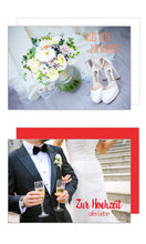 Load image into Gallery viewer, Edition Seidel Set 9 exklusive Hochzeitskarten mit Umschlägen. Glückwunschkarten Doppelkarten Grusskarten zur Hochzeit Hochzeitskarte Spruch Englisch Karte für Brautpaar sie ihn mr & mrs (20276)