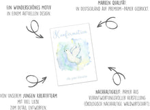 Laden Sie das Bild in den Galerie-Viewer, Edition Seidel Premium Glückwunschkarte zur Konfirmation mit Umschlag. Konfirmationskarte Karte mit Spruch Grusskarte Taube Vogel Junge Mädchen (KF318 SW024)