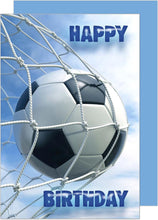 Laden Sie das Bild in den Galerie-Viewer, Edition Seidel Premium Geburtstagskarte mit Umschlag. Glückwunschkarte Billet Happy Birthday Grusskarte Mann Frau Fußball (G3403 SW023)