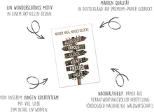 Laden Sie das Bild in den Galerie-Viewer, Edition Seidel Premium Glückwunschkarte zum Abschied mit Umschlag. Abschiedskarte mit Spruch. Wegweiser (AS145 SW025)