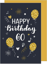 Laden Sie das Bild in den Galerie-Viewer, Edition Seidel Premium Glückwunschkarte zum 60. Geburtstag mit Umschlag. Geburtstagskarte Grusskarte Billet Karte Happy Birthday Mann Frau (GZ346-60 SW023)
